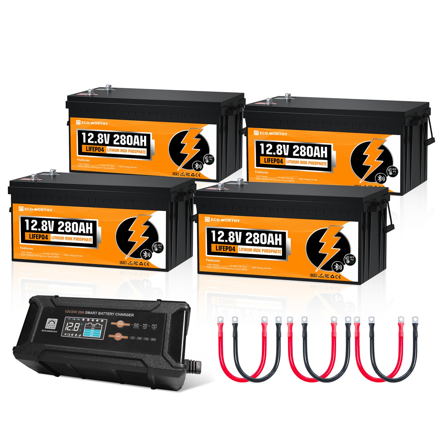 12V 280Ah LiFePO4 Lithium Batterie mit Bluetooth und Untertemperaturschutz