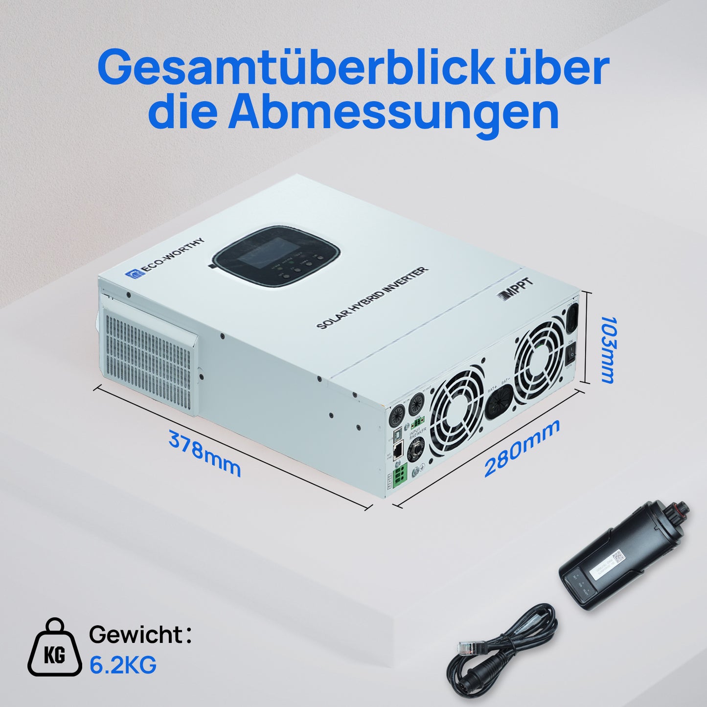 Eco-Worthy 48V 100Ah Wand-Innenbatterie mit 48V 3000W All-in-One-Wechselrichter – Backup-Kit für Zuhause