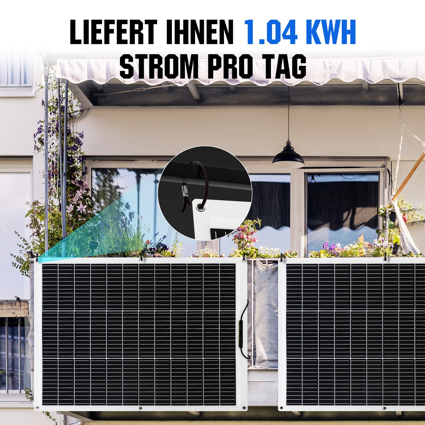 260 Wp 12 V netzunabhängige Solaranlage: Täglicher Stromverbrauch 1,04 kWh