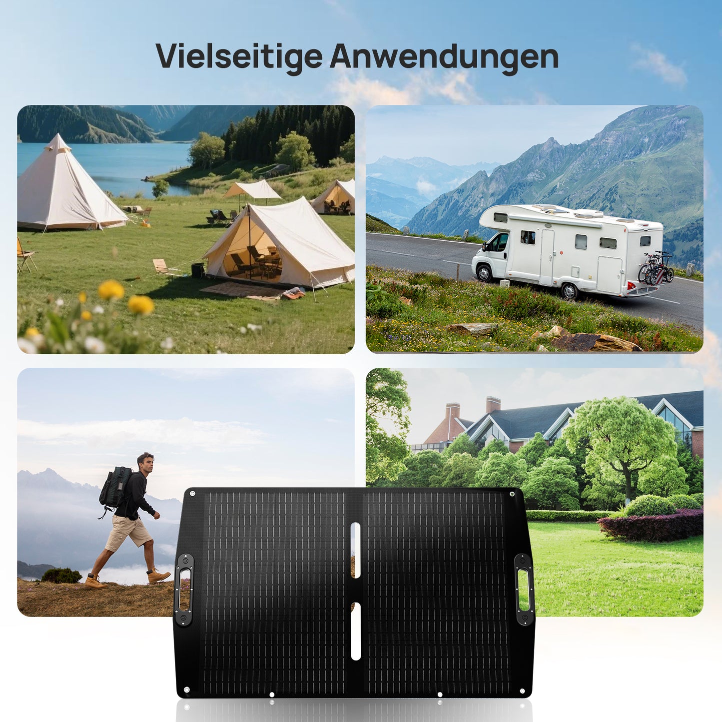 ECO-WORTHY 100Wp 12V Faltbares Solartasche Pro für Camping-9
