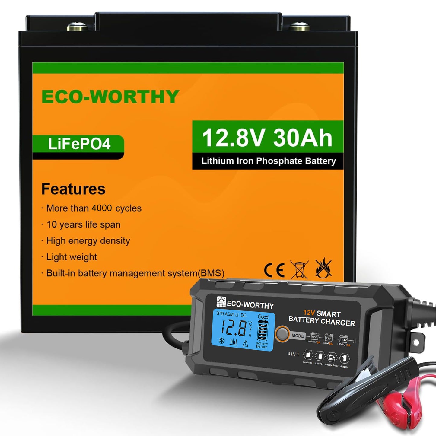 Eco_Worthy_12V_30Ah_LiFePO4_Lithiumbatterie_mit_5A_Smart-Ladegerat