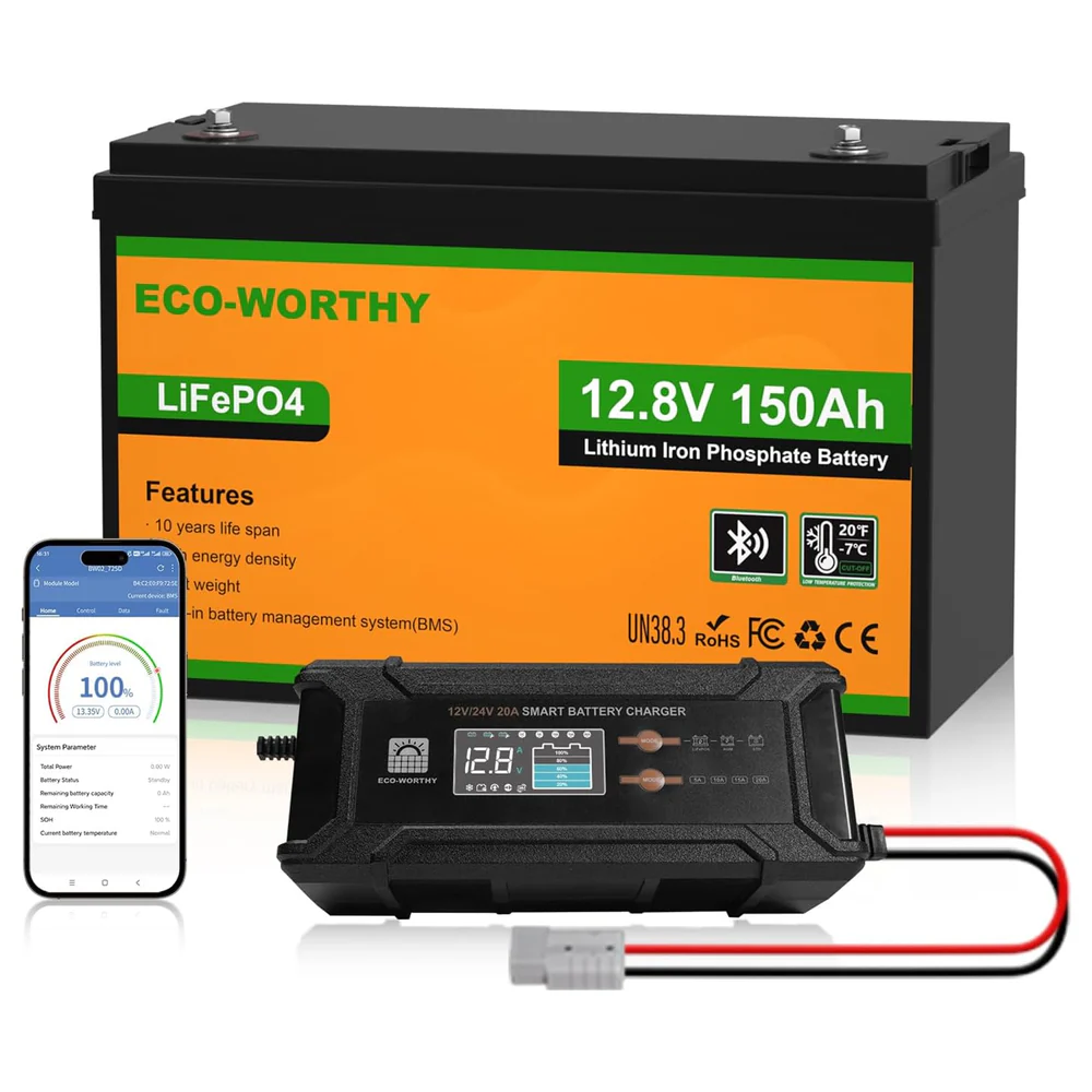 12V 150Ah LiFePO4 Lithium batterie mit Bluetooth