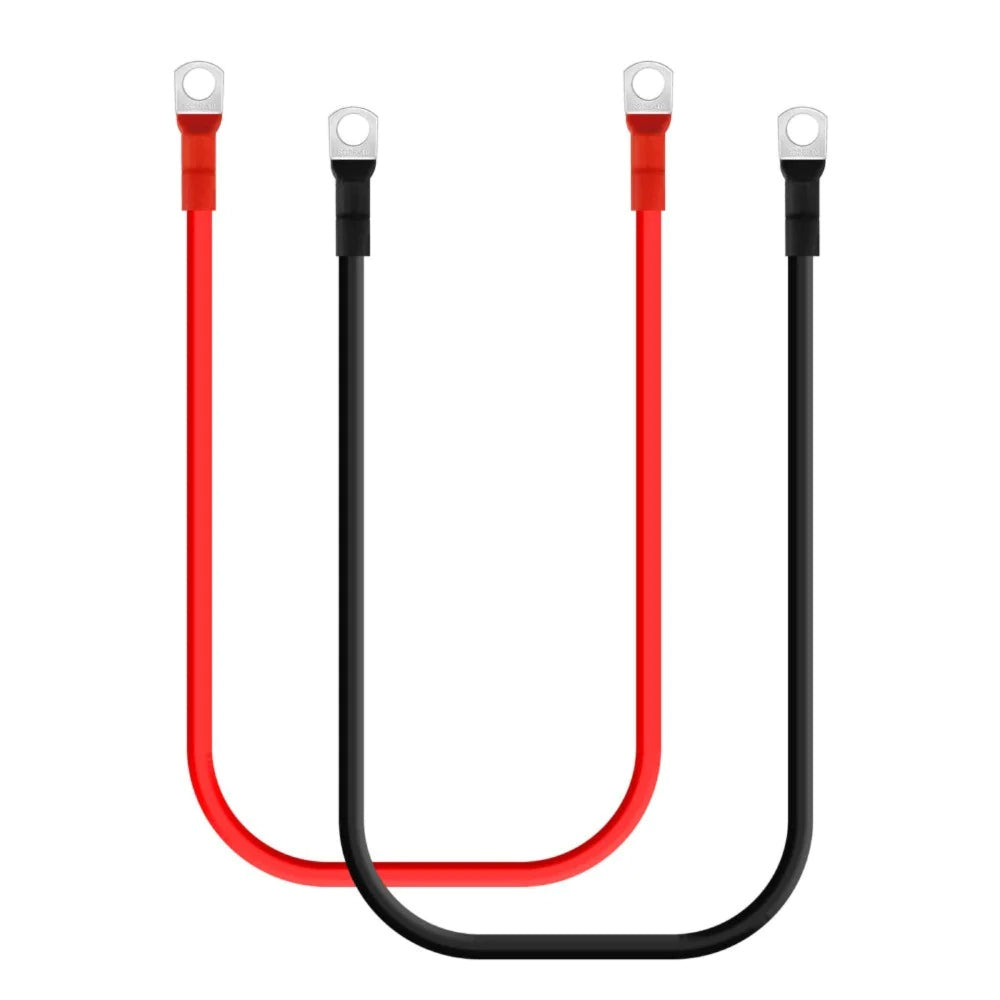 Batterie Verbindungskabel rot und schwarz mit Ösen, 30cm und 35cm.