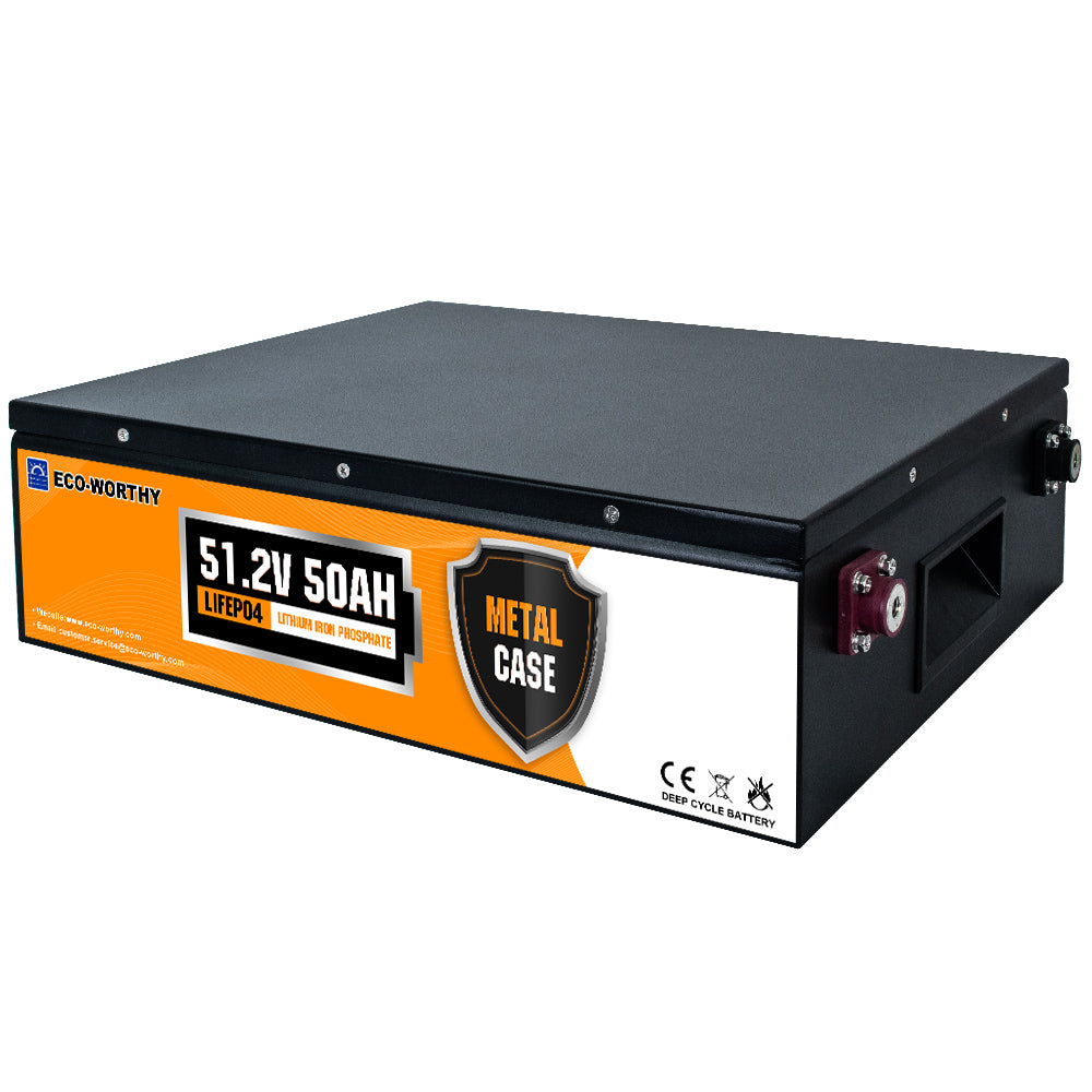 ECO-WORTHY 51,2V 50Ah LiFePO4 Batterien mit Solar-Inverter-Ladegerät.