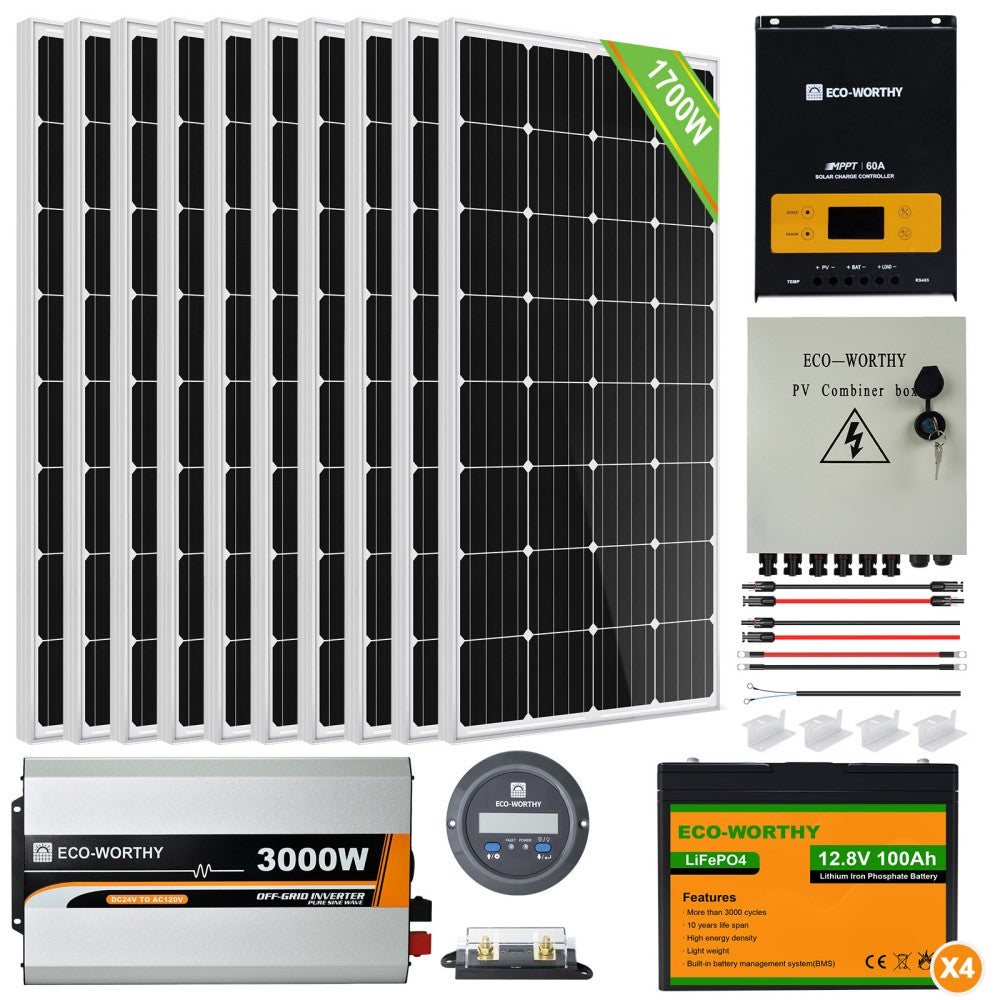 🔥 Solarpanel 100W Laderegler akku Wechselrichter Solarkabel