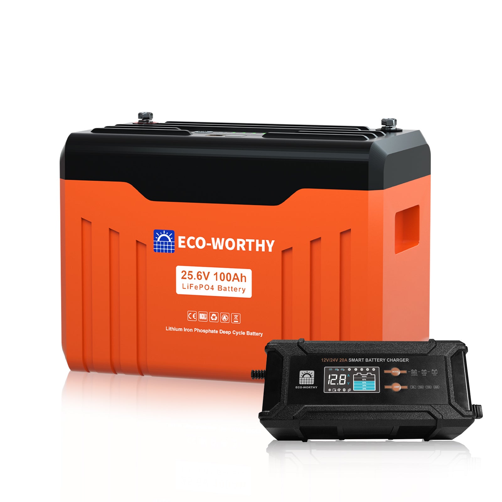 24V 100Ah LiFePO4 Lithium Batterie mit Bluetooth und Untertemperaturschutz