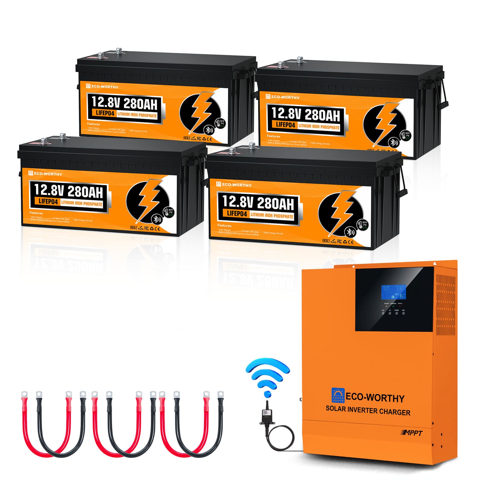 12V 280Ah LiFePO4 Lithium Batterie mit Bluetooth und Untertemperaturschutz | ECO-WORTHY