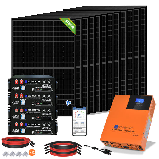 48V 5160W (12 x 430W) Komplettes MPPT-Off-Grid-Solarkit