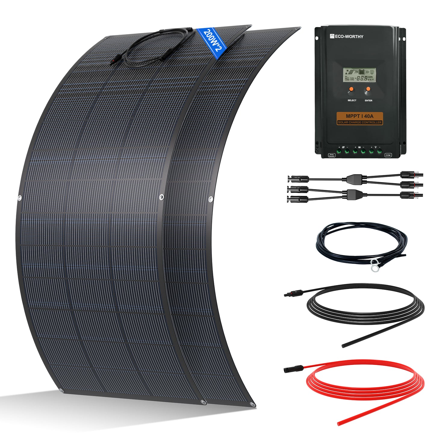 Eco-Worthy 24V 400W Komplettes autarkes Solarsystem