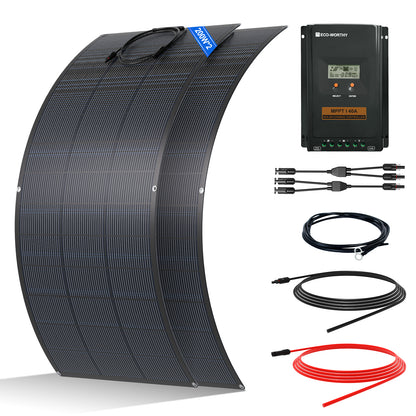 Eco-Worthy 24V 400W Komplettes autarkes Solarsystem