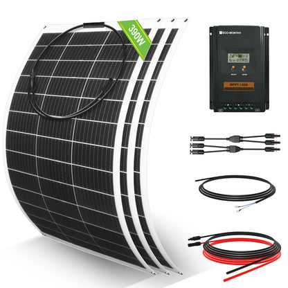 Wohnmobile 130Wp 260Wp 390Wp 520Wp 12V Basispaket Solaranlage mit 130Wp Semi-Flexibles Solarmodul