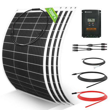 Wohnmobile 130Wp 260Wp 390Wp 520Wp 12V Basispaket Solaranlage mit 130Wp Semi-Flexibles Solarmodul