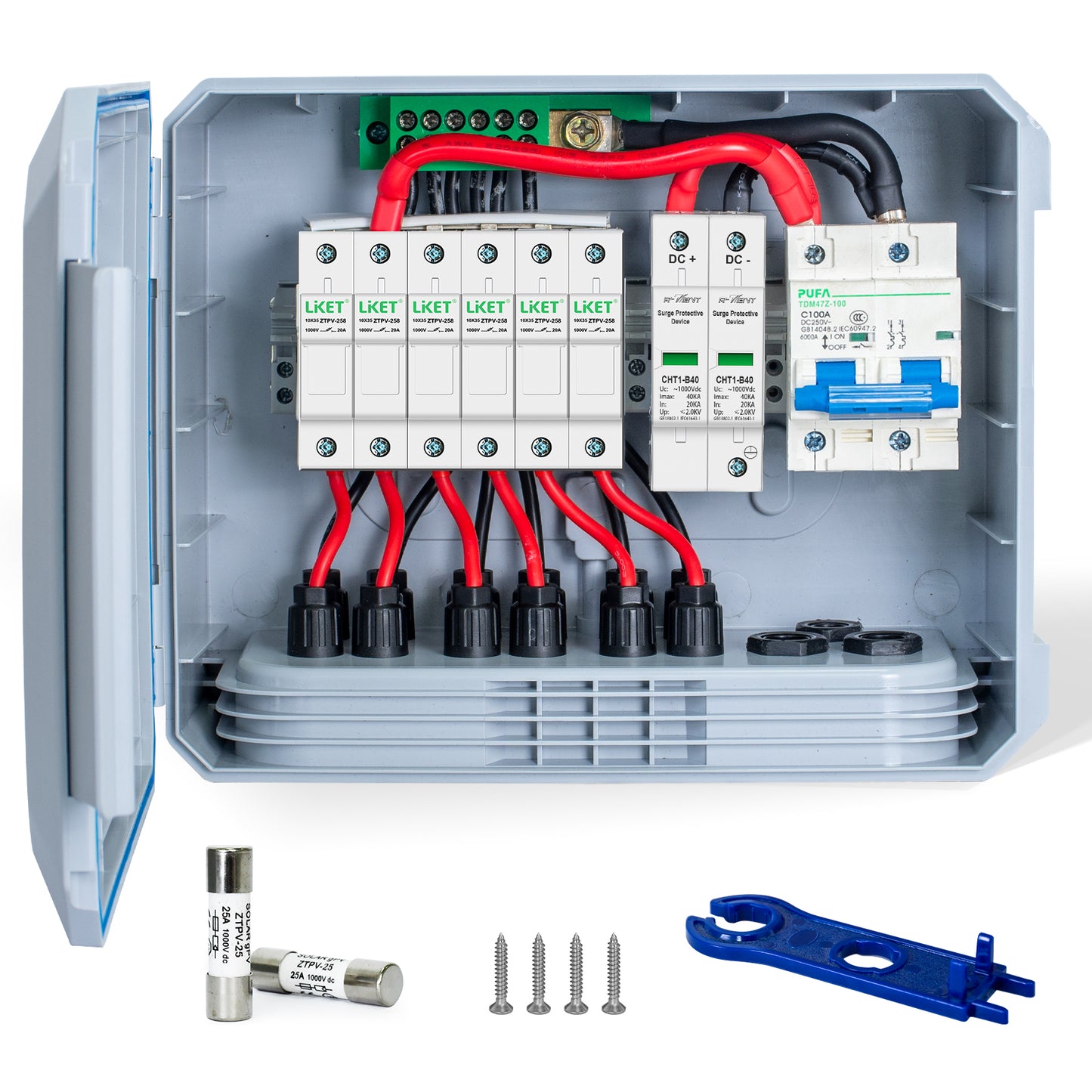 ECO-WORTHY PV-Kombinationskasten 15A – Für 12V/24V/48V Solaranlagen, IP65, mit Überspannungsschutz