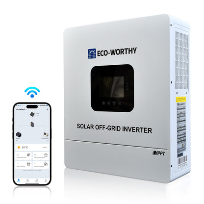 Eco-Worthy 48V 5000W Netzunabhängiger Solar-Wechselrichter—48V DC zu 230V AC—4400W@500V PV Eingang
