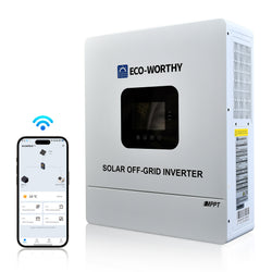 Eco-Worthy 48V 5000W Netzunabhängiger Solar-Wechselrichter—48V DC zu 230V AC—4400W@500V PV Eingang