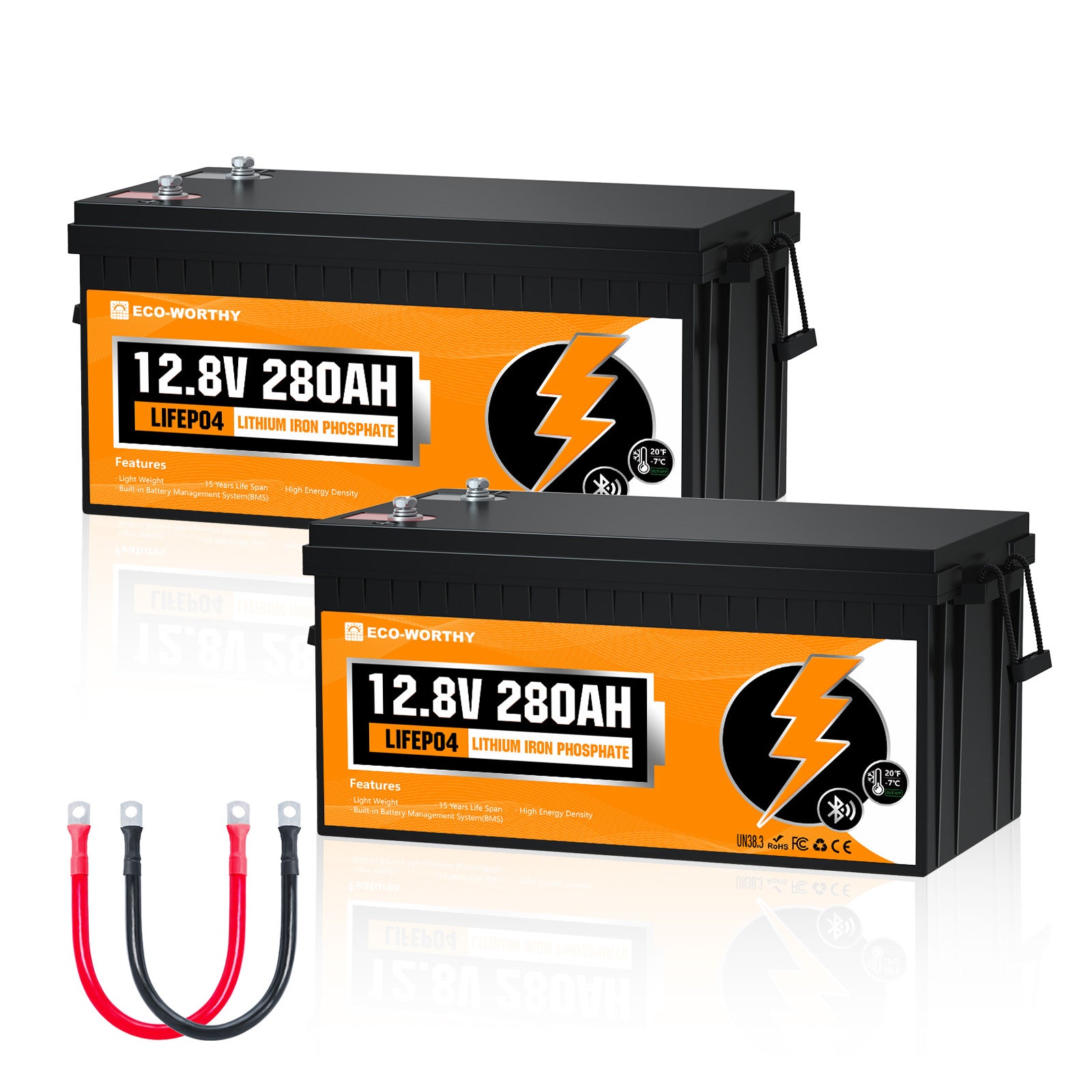 12V 280Ah LiFePO4 Lithium Batterie mit Bluetooth und Untertemperaturschutz | ECO-WORTHY
