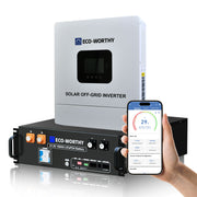 ECO-WORTHY Heimspeicher Bündel—48V 100AH Lithium Batterie und 48V 5000W All-in-One-Wechselrichter