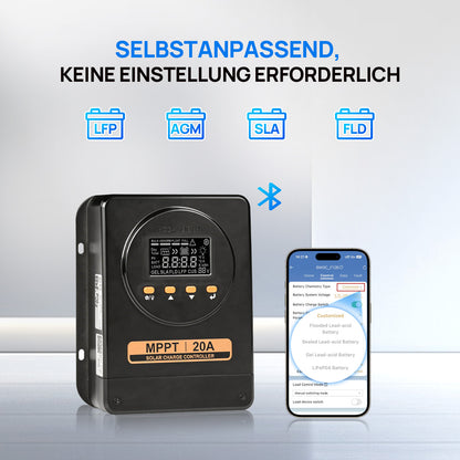 ECO-WORTHY 20A 12V/24V MPPT Solarladeregler