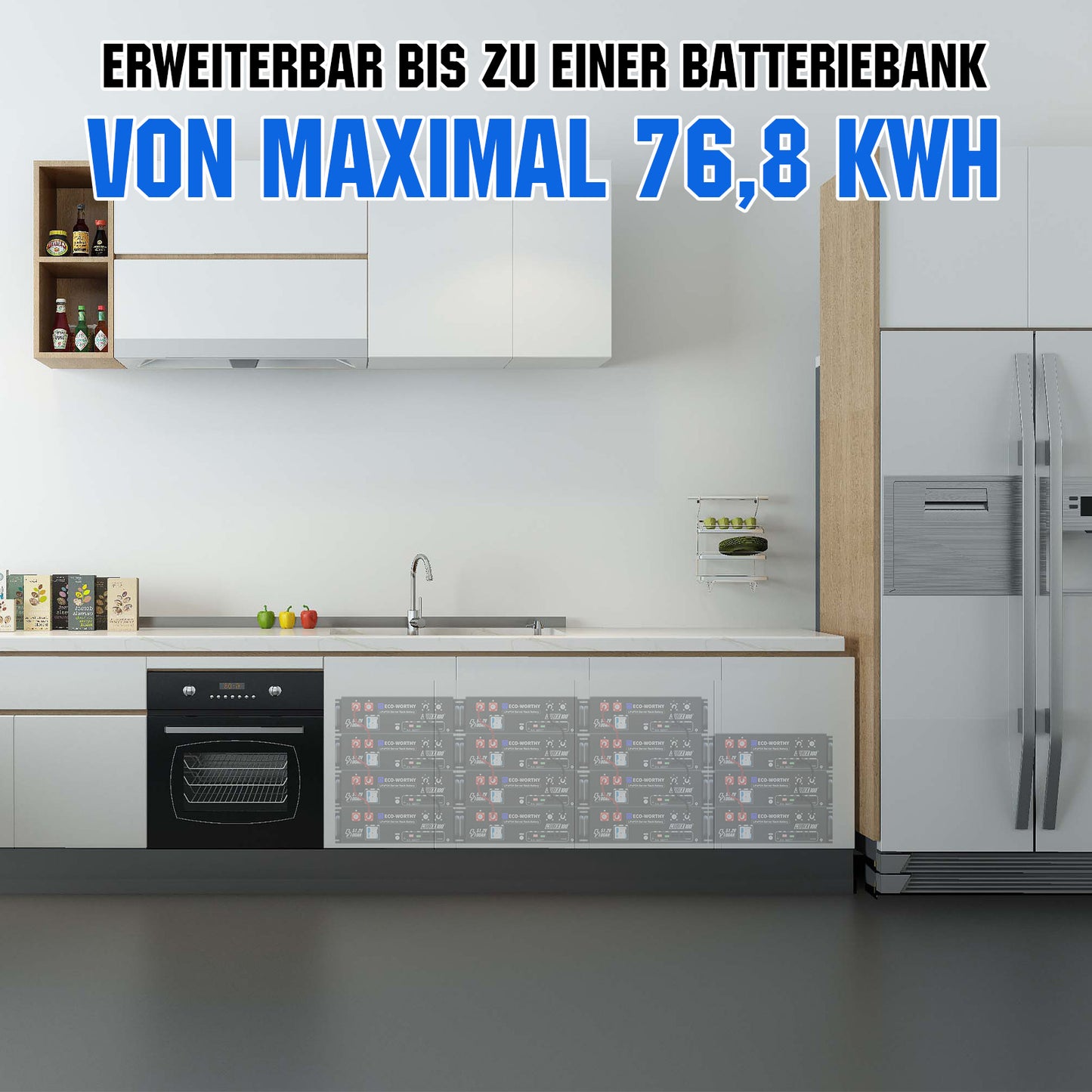 ECO-WORTHY 48V 5160W (12 x 430W) Komplettes MPPT-Off-Grid-Solarkit