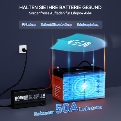 ECO-WORTHY 1000W 12Vdc-220Vac Wechselrichter-Ladegerät