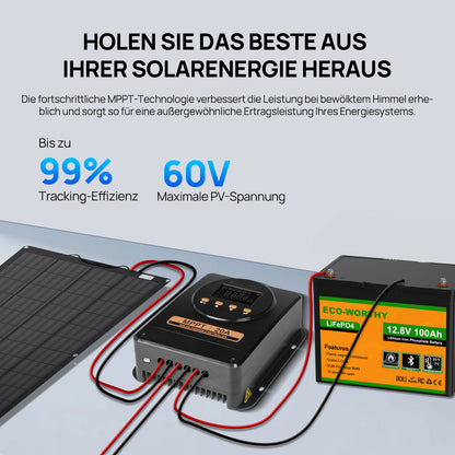 ECO-WORTHY 20A 12V/24V MPPT Solarladeregler