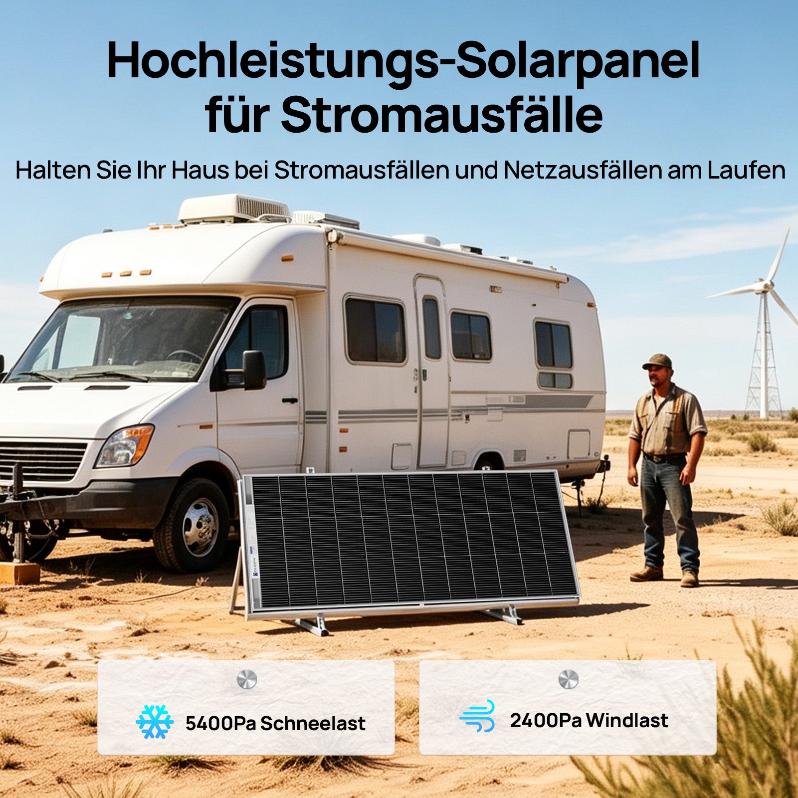 ECO-WORTHY 195Wp 12V Bifaziale Solarmodul Monokristallin