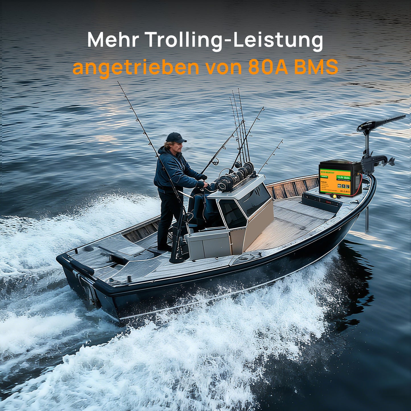 Eco-Worthy  12V 50Ah LiFePO4 XT60 Lithium Batterie mit Bluetooth und Untertemperaturschutz