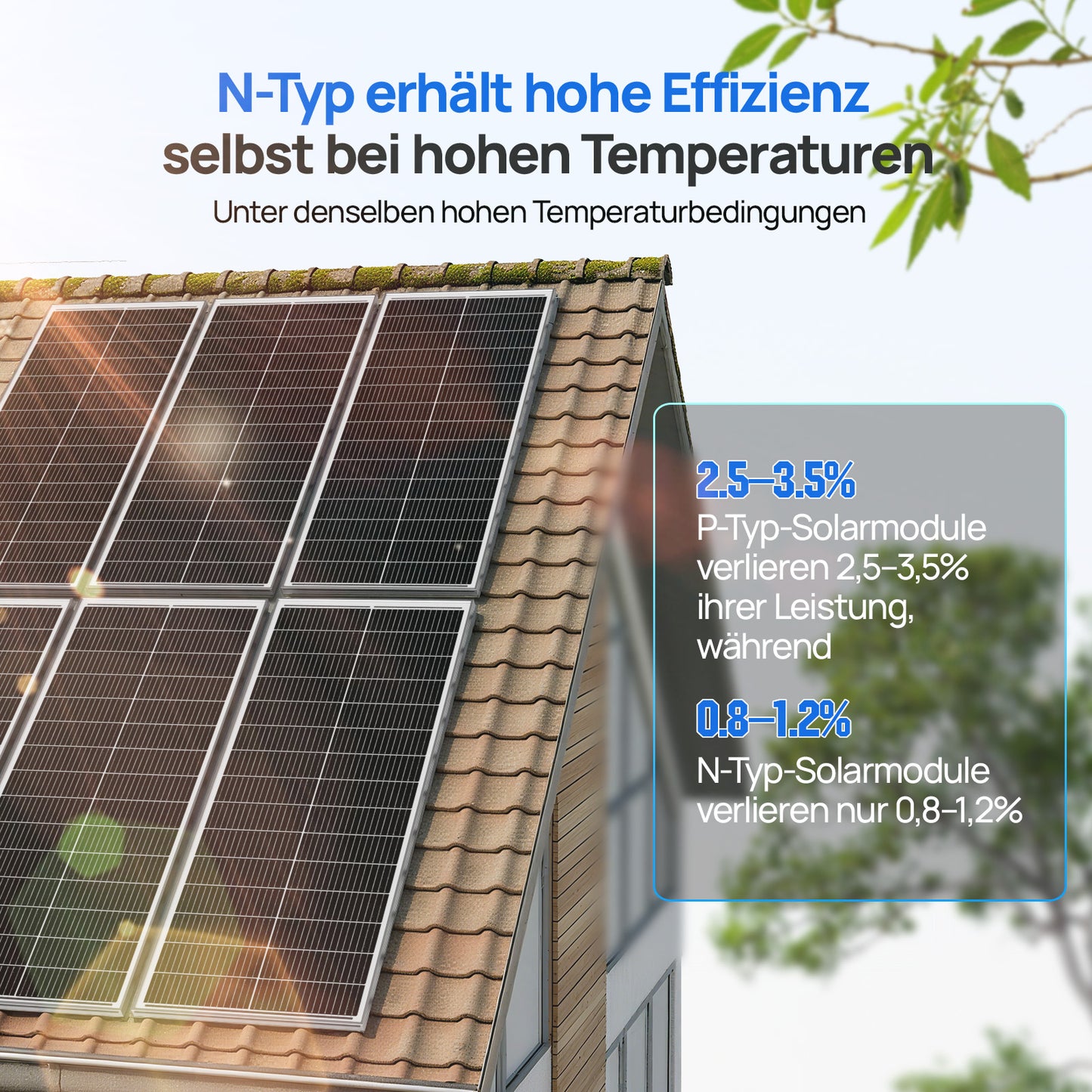 ECO-WORTHY 18V 100W N-Typ monokristallines Solarmodul