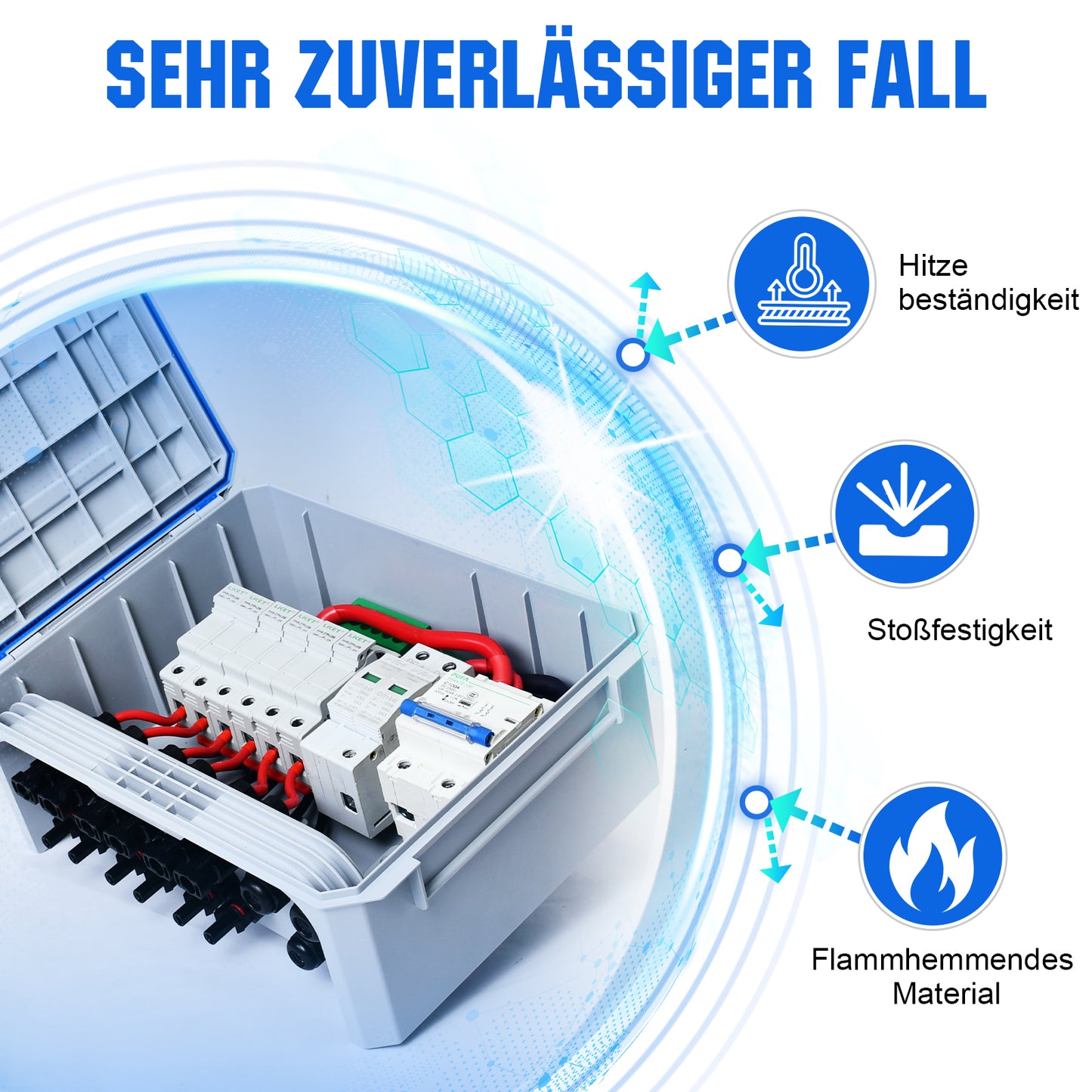 ECO-WORTHY PV-Kombinationskasten 15A – Für 12V/24V/48V Solaranlagen, IP65, mit Überspannungsschutz