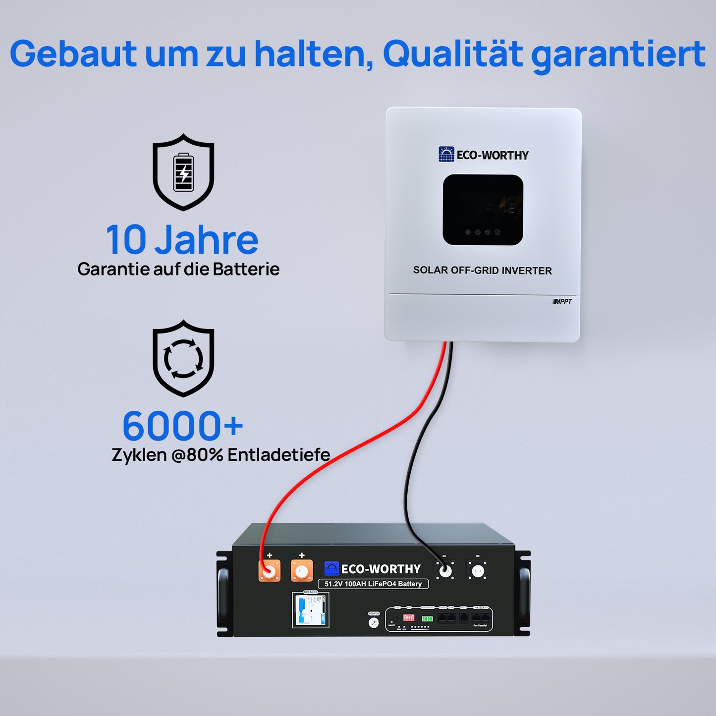 ECO-WORTHY Heimspeicher Bündel—48V 100AH Lithium Batterie und 48V 5000W All-in-One-Wechselrichter