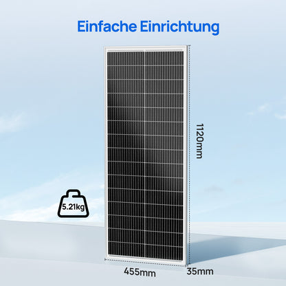 ECO-WORTHY 18V 100W N-Typ monokristallines Solarmodul