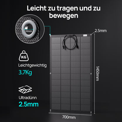 ECO-WORTHY 200Wp Flexibles Solarmodul Monokristallin