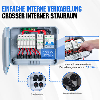 ECO-WORTHY PV-Kombinationskasten 15A – Für 12V/24V/48V Solaranlagen, IP65, mit Überspannungsschutz