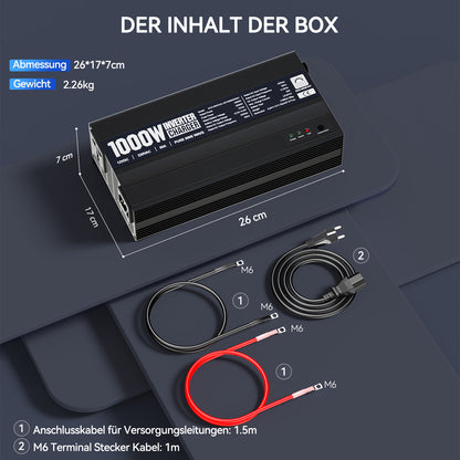 ECO-WORTHY 1000W 12Vdc-220Vac Wechselrichter-Ladegerät