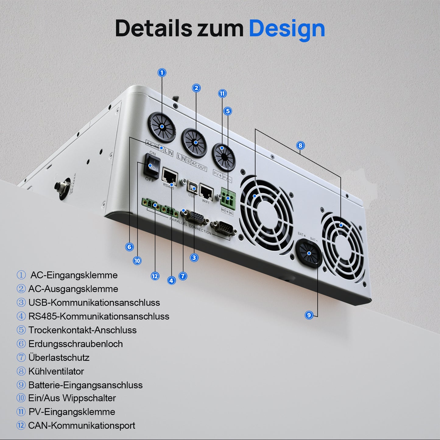 ECO-WORTHY  Heimspeicher Bündel—48V 100AH Lithium Batterie und 48V 5000W All-in-One-Wechselrichter