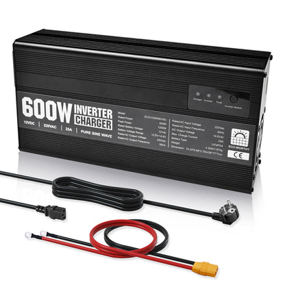 14,6V_ 25A_ LiFePO4_ Ladegerät_ mit_ 600W_ Wechselrichter_ 12V_ bis_ 230V_ für_ Batterie_1A