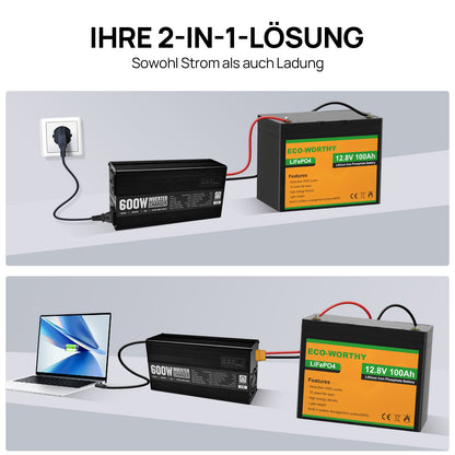 14,6V_ 25A_ LiFePO4_ Ladegerät_ mit_ 600W_ Wechselrichter_ 12V_ bis_ 230V_ für_ Batterie_2