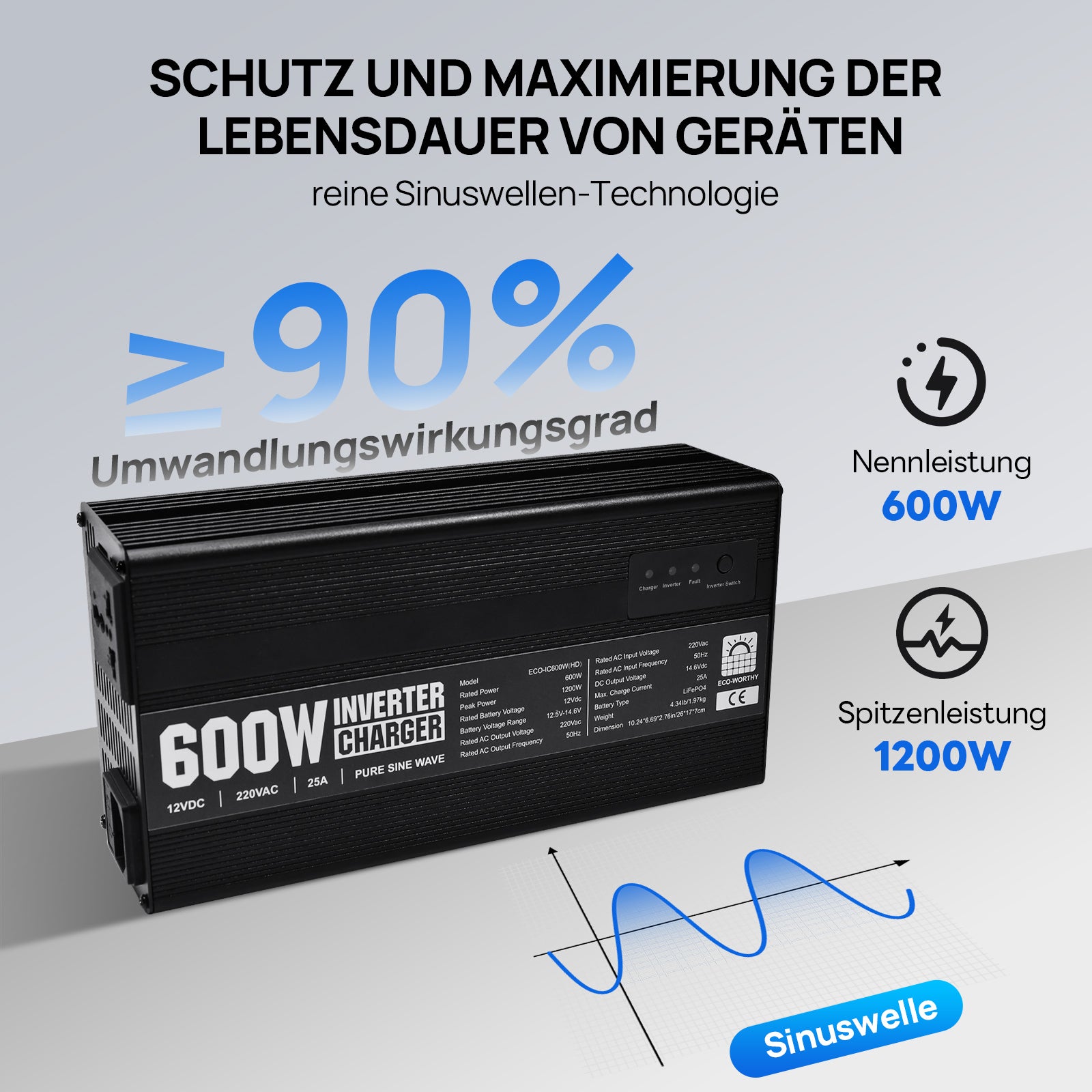 14,6V_ 25A_ LiFePO4_ Ladegerät_ mit_ 600W_ Wechselrichter_ 12V_ bis_ 230V_ für_ Batterie_3