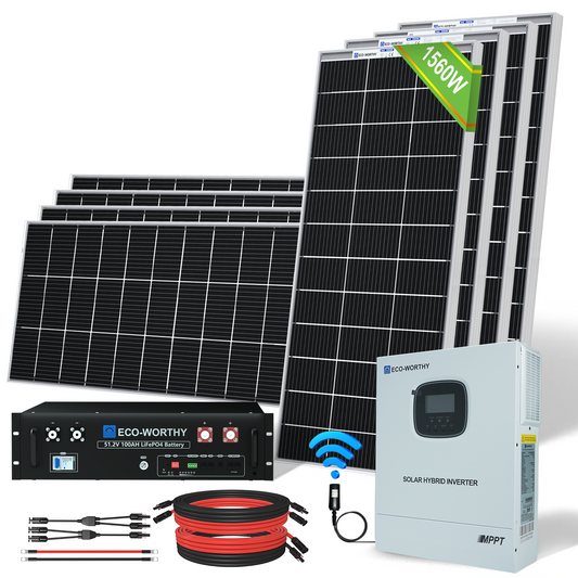 1560W__ 48V__ (8 x Bifazial 195 W)__ Komplettes__ MPPT-Off-Grid-Solar-Kit__1