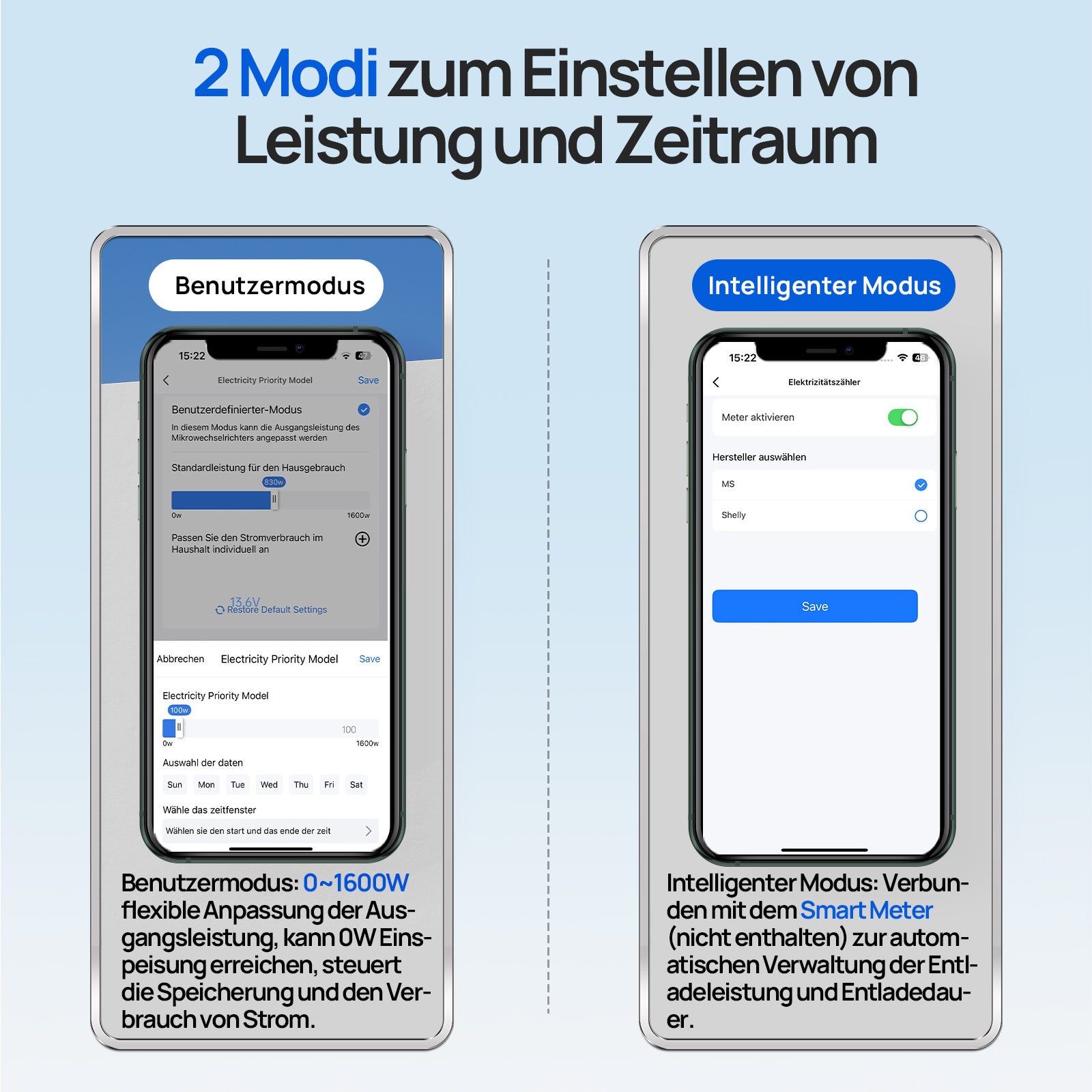 1720W Balkonkraftwerk mit 48V 100Ah LiFePO4 Batterie und Hub 800W Stromspeicher