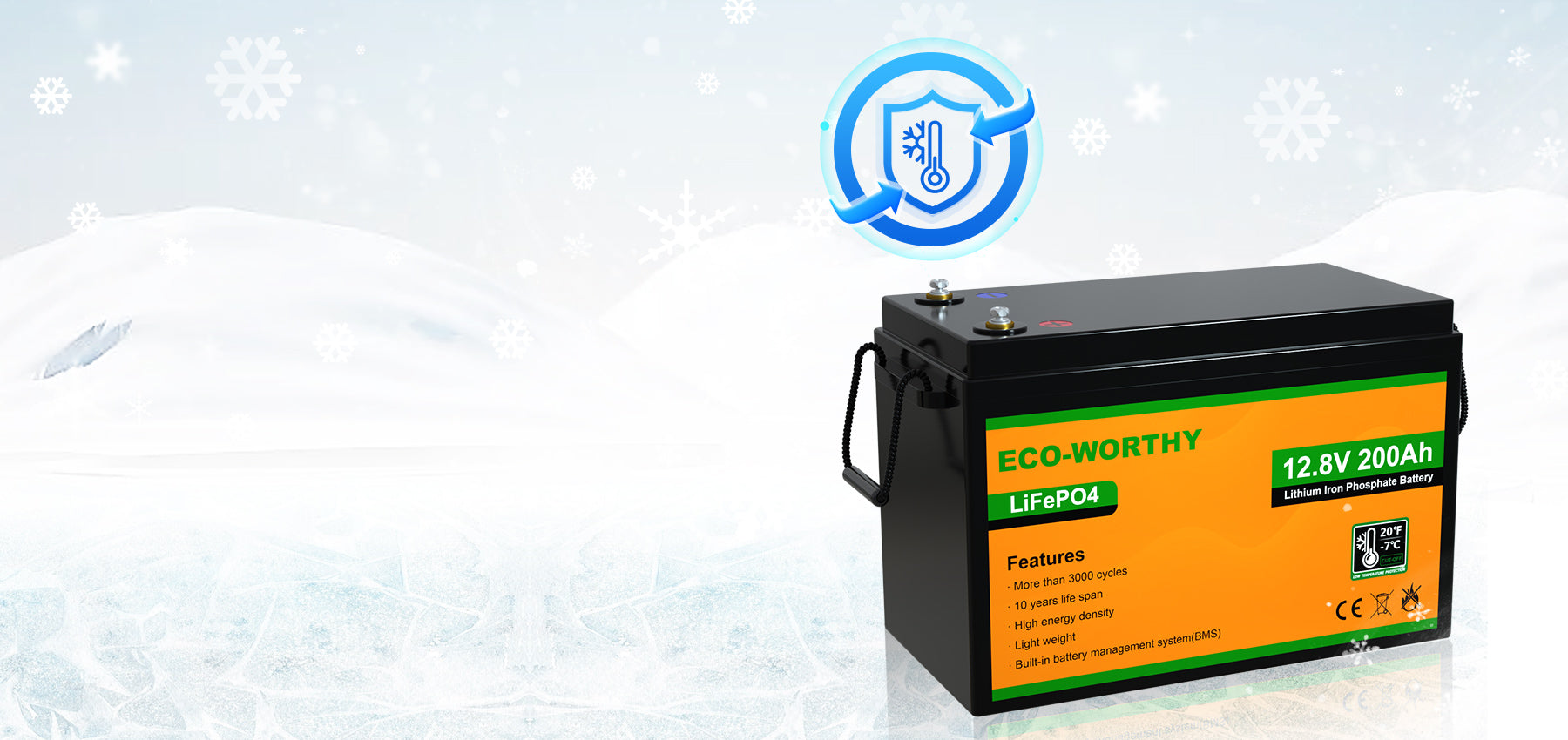 ECO-WORTHY 12V 8Ah LiFePO4 Akku Lithium batterie wiederaufladbar mit über  3000 Mal Tiefzyklus und BMS