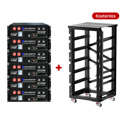 Eco-Worthy Cubix 100 48V 100Ah Server Rack Batterie—Bluetooth und WLAN—IEC 62619—10 Jahre Garantie