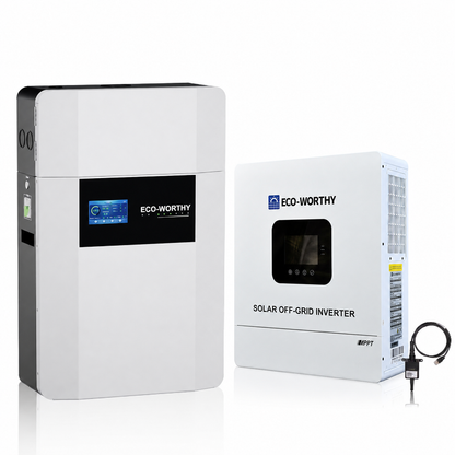 ECO-WORTHY  Heimspeicher Bündel—48V 100AH Lithium Batterie und 48V 5000W All-in-One-Wechselrichter