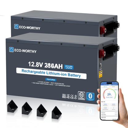 ECO-WORTHY EnergyRock 12V 314Ah LiFePO4 Lithium Batterie—Metallgehäuse 200A BMS