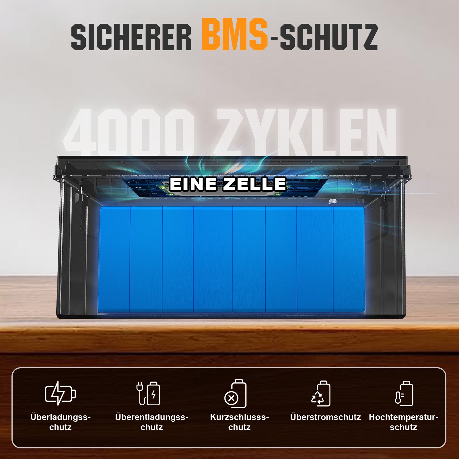 24V 100Ah LiFePO4 Lithium Batterie mit Untertemperaturschutz