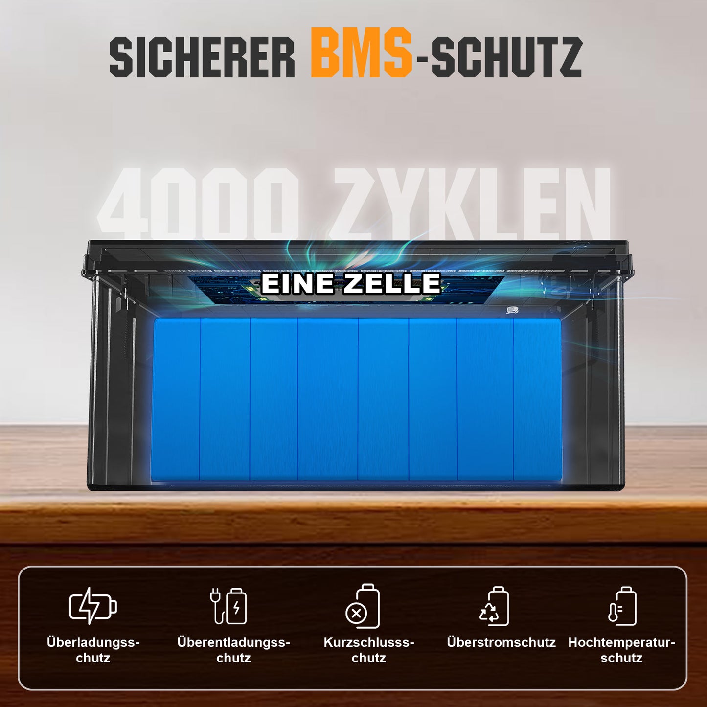 24V 100Ah LiFePO4 Lithium Batterie mit Untertemperaturschutz