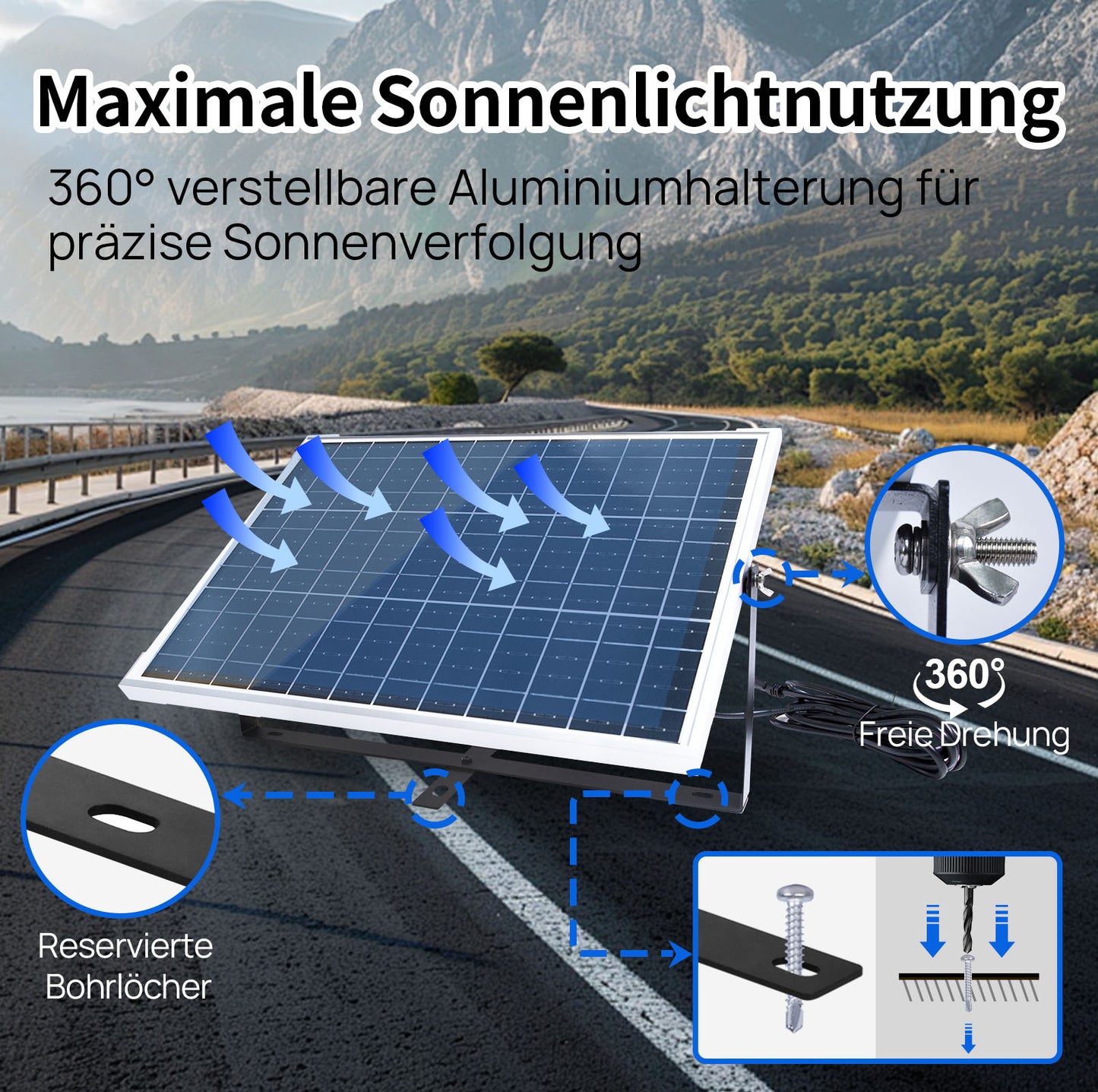25Wp 12V Solarmodul Monokristallin Erhaltungsladegerät Kit