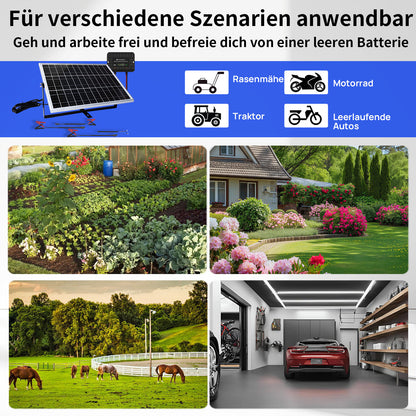 25Wp 12V Solarmodul Monokristallin Erhaltungsladegerät Kit