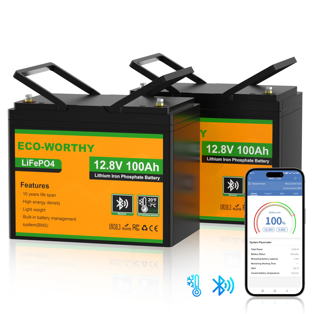 12V 100Ah LiFePO4 Lithium batterie mit Bluetooth