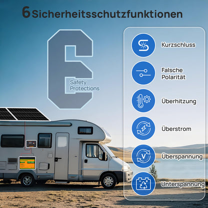 ECO-WORTHY 30A 12V/24V PWM Solarladeregler mit Bluetooth & APP Überwachung